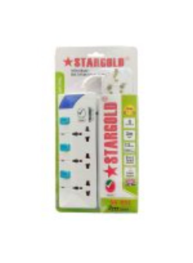 Stargold 3250W Heavy Duty Electric Universal Extension Cord 3 Socket 3 Meter Power Strip Wire 13A Fuse surge Protect With Separate Single Switch and Indicate light - Image 2